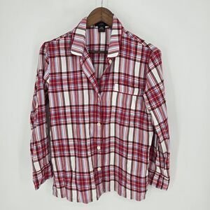 J Crew Plaid Pajama Top Button Front Vintage Plaid TOP ONLY XXS
